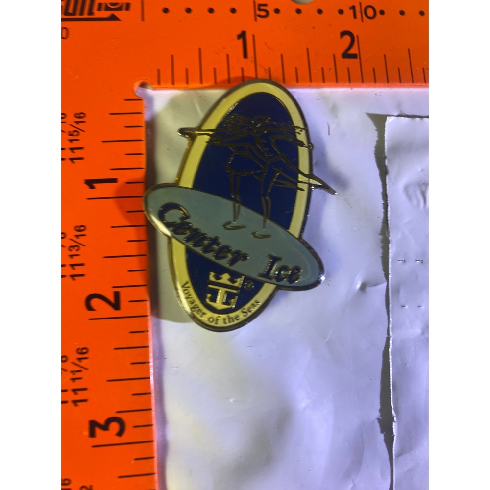 Royal Caribbean Voyager of the Seas Center Ice Skaters Magnetic Lapel Pin Blue
